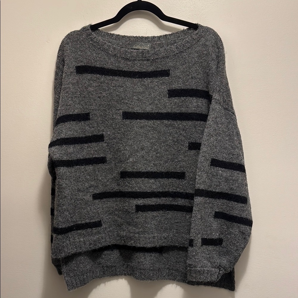 Gray and Black Striped Sweater